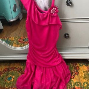 A bright pink dress